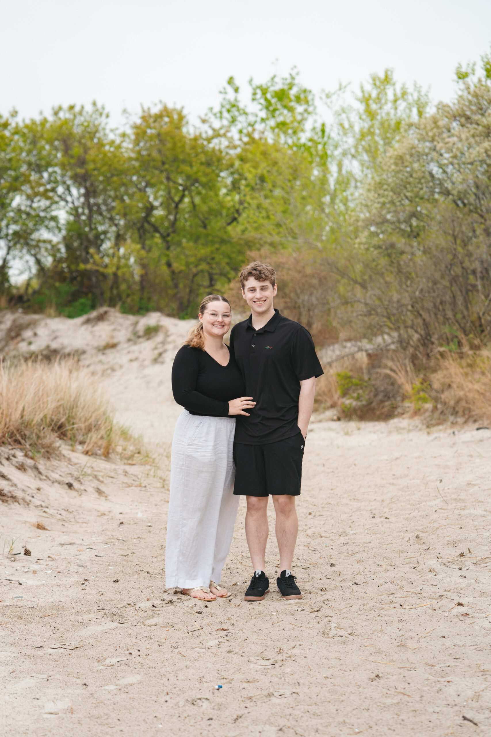 Romantic foggy beach engagement session in Gloucester, MA