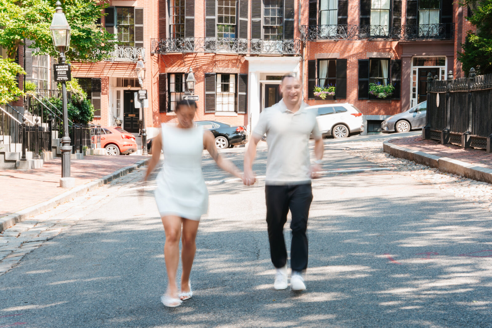 Boston engagement photos at Acorn Street Beacon Hill