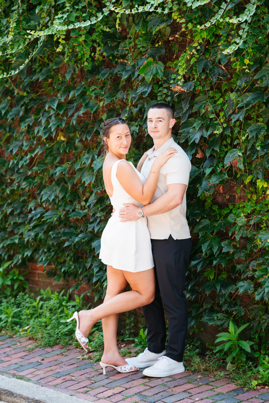 Boston engagement photos at Acorn Street Beacon Hill