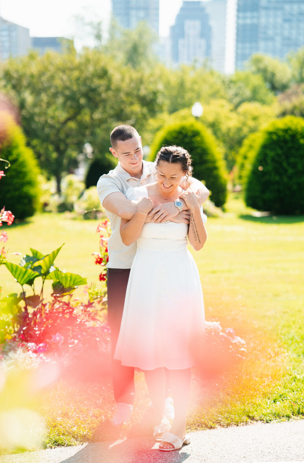 summer engagement photos in boston