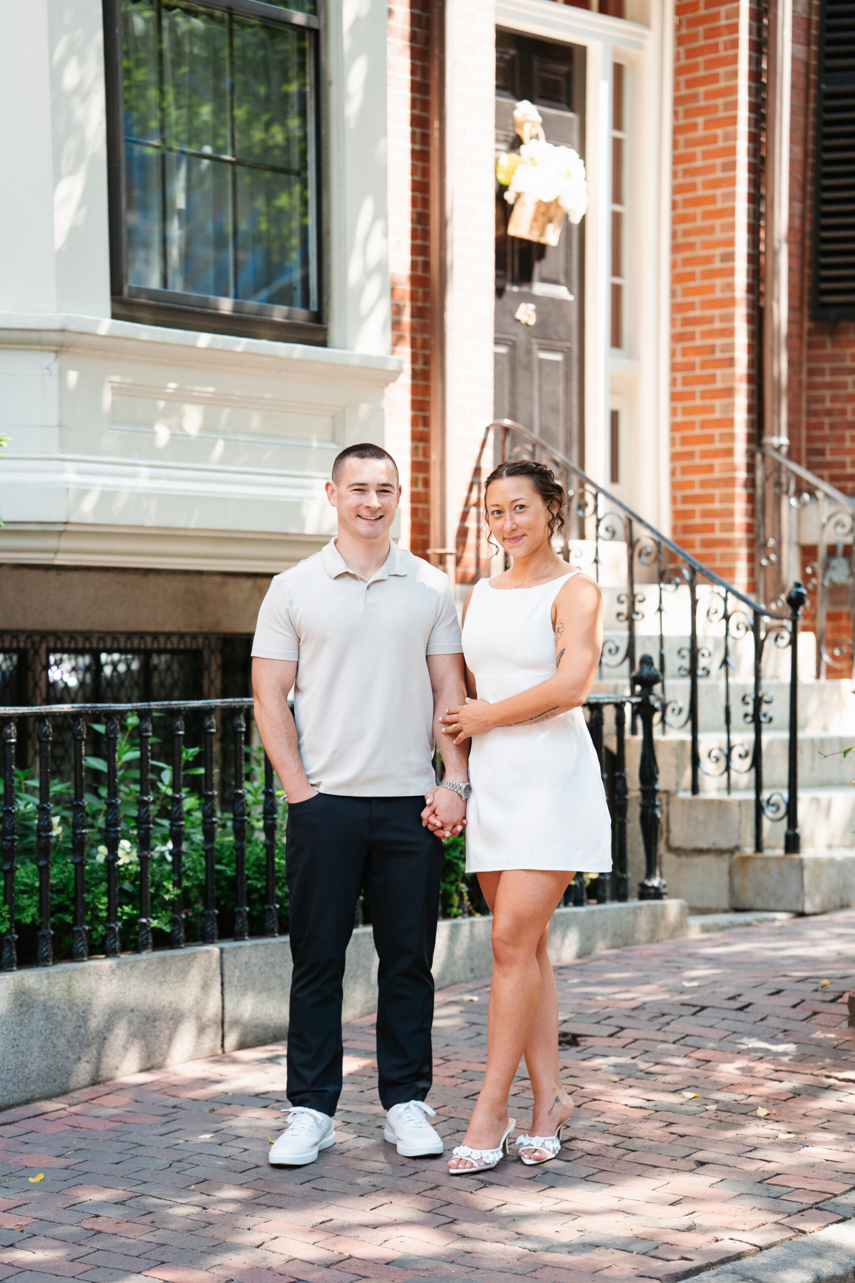 Boston engagement photos at Acorn Street Beacon Hill