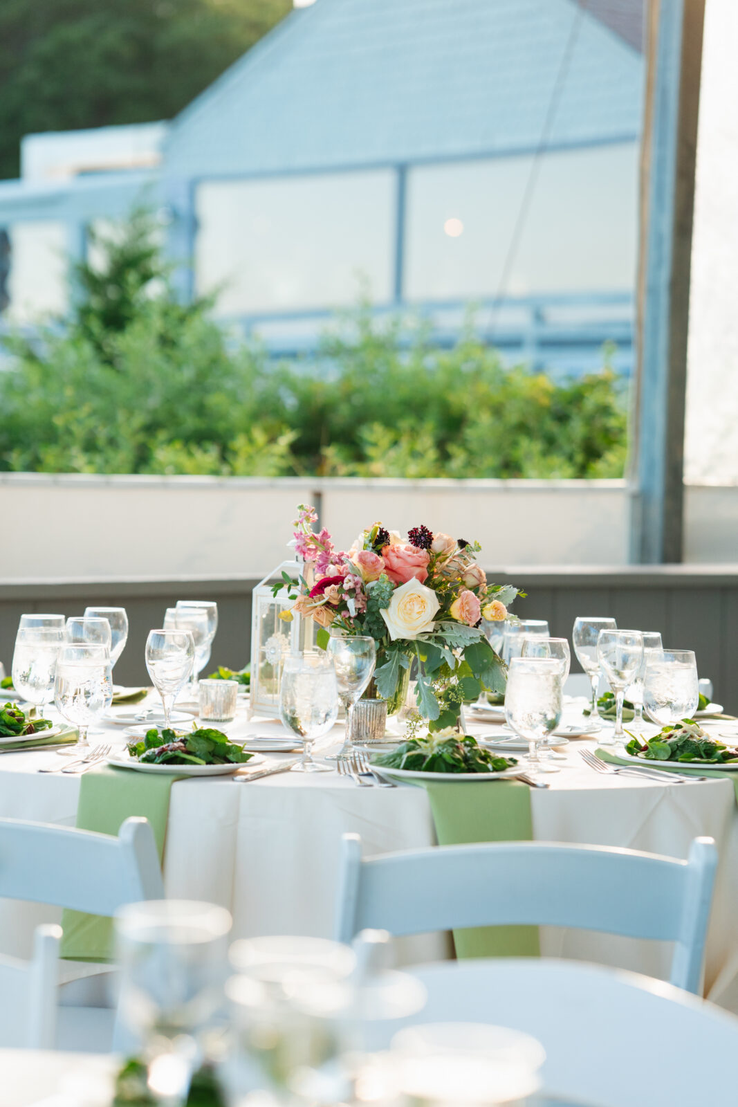Beachside reception setup at The Popponesset Inn