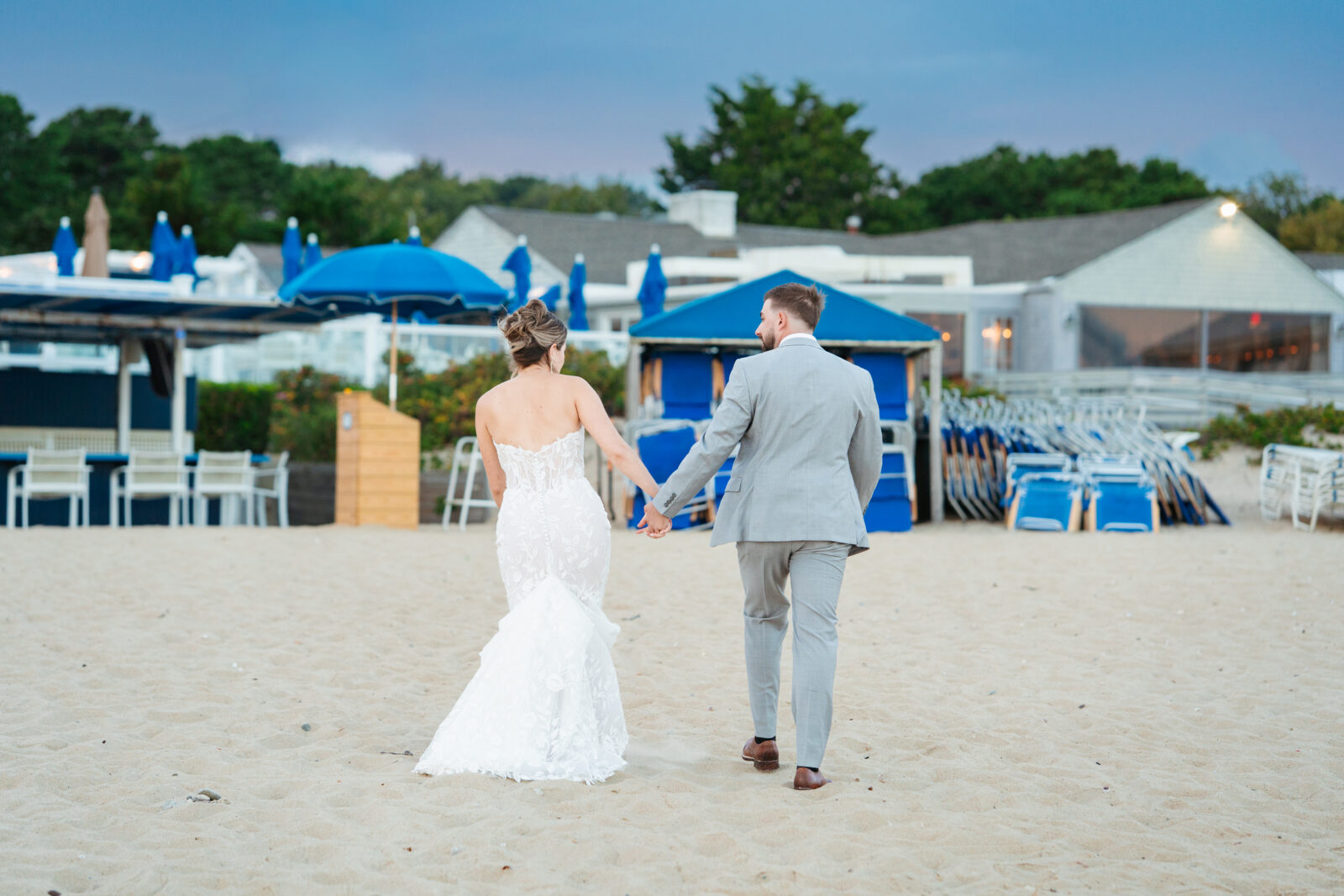 Sunset portraits during a The Popponesset Inn wedding in Mashpee MA