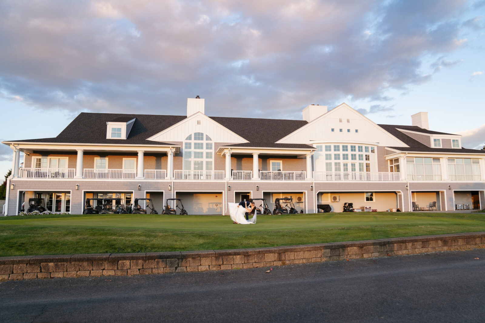 Romantic sunset wedding photos at Waverly Oaks in Plymouth MA