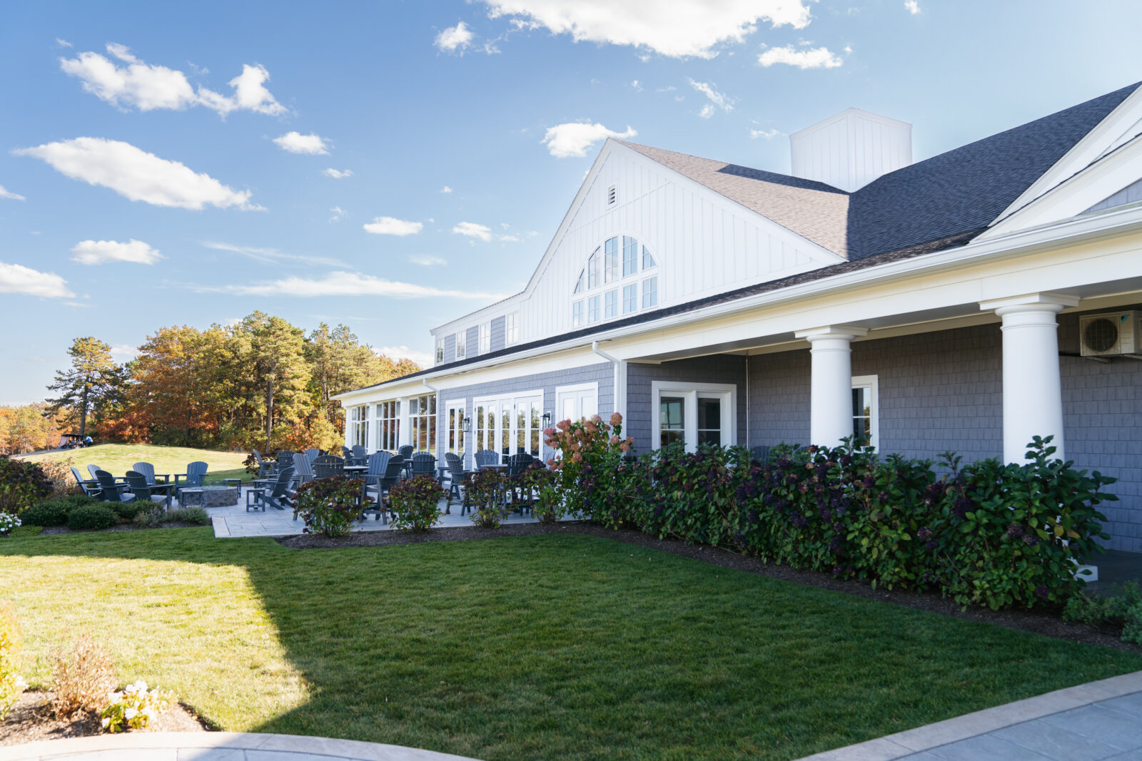 Outdoor ceremony setup at Waverly Oaks wedding venue in Plymouth