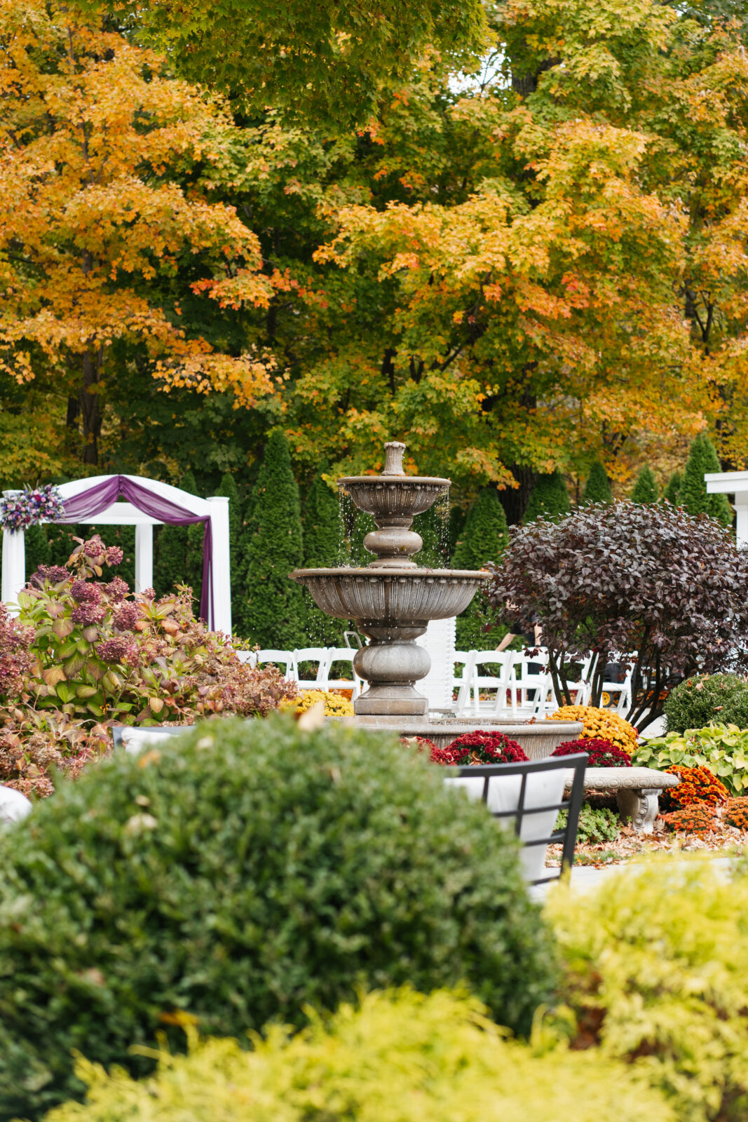 outdoor garden wedding venue ceremony setting
