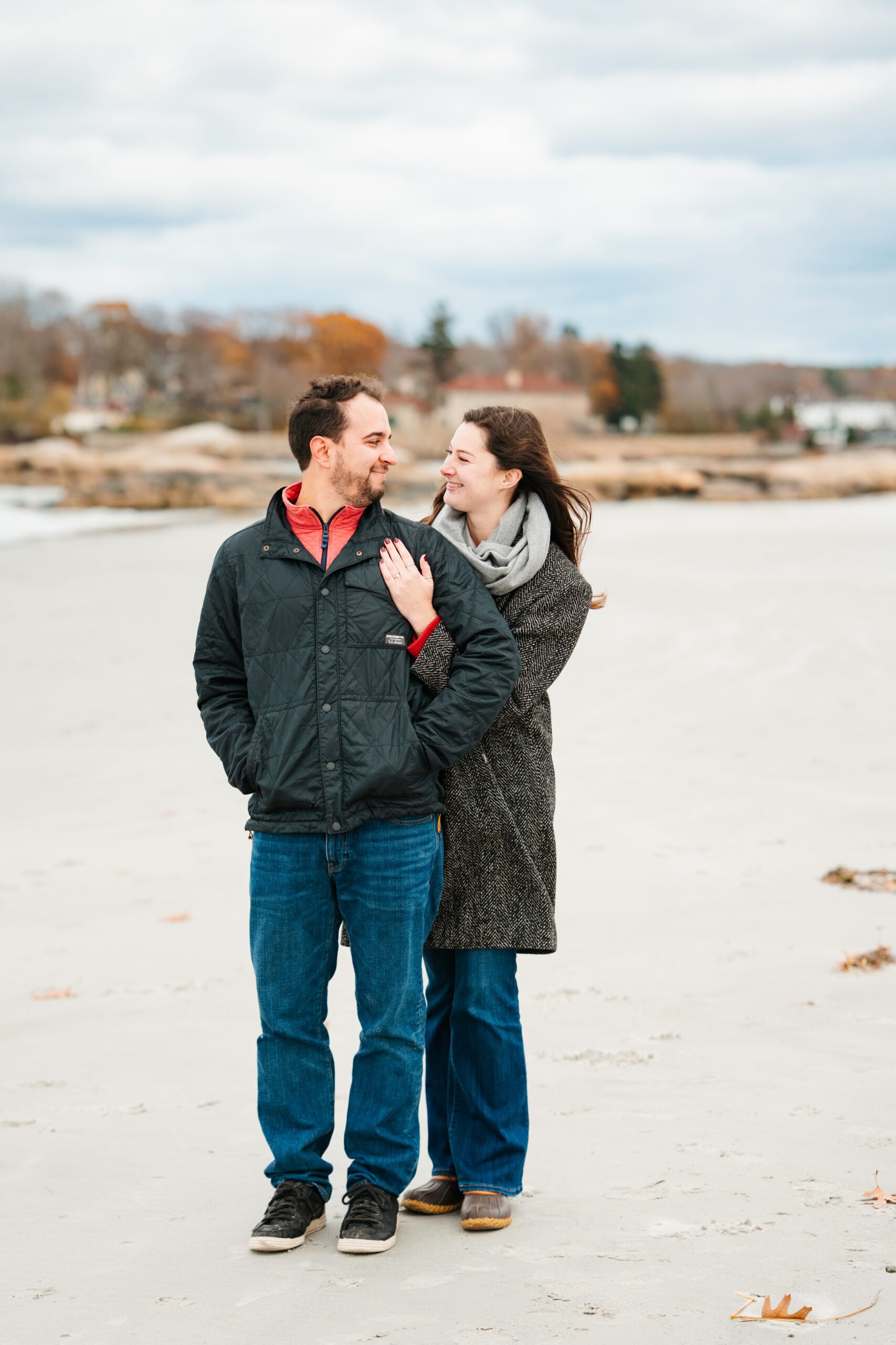 joyous moment right after couple gets engaged