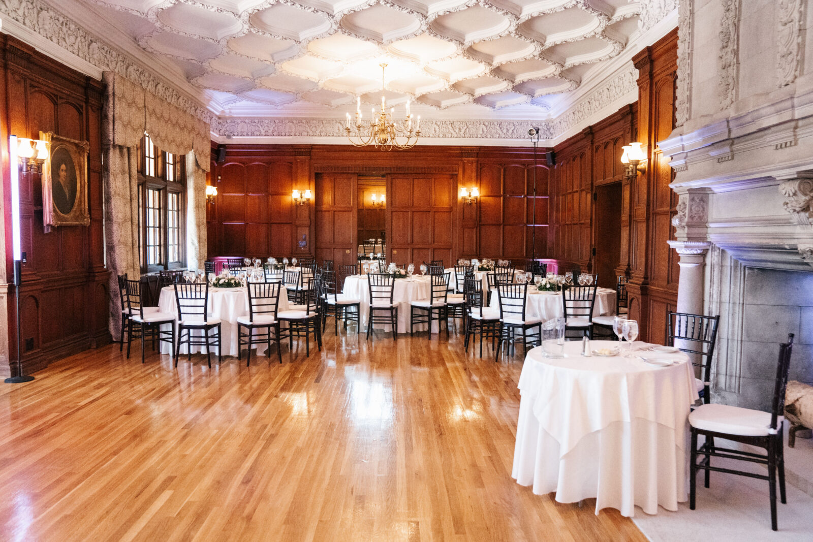 Mass wedding venue Reception space inside Turner Hill mansion in Ipswich Massachusetts