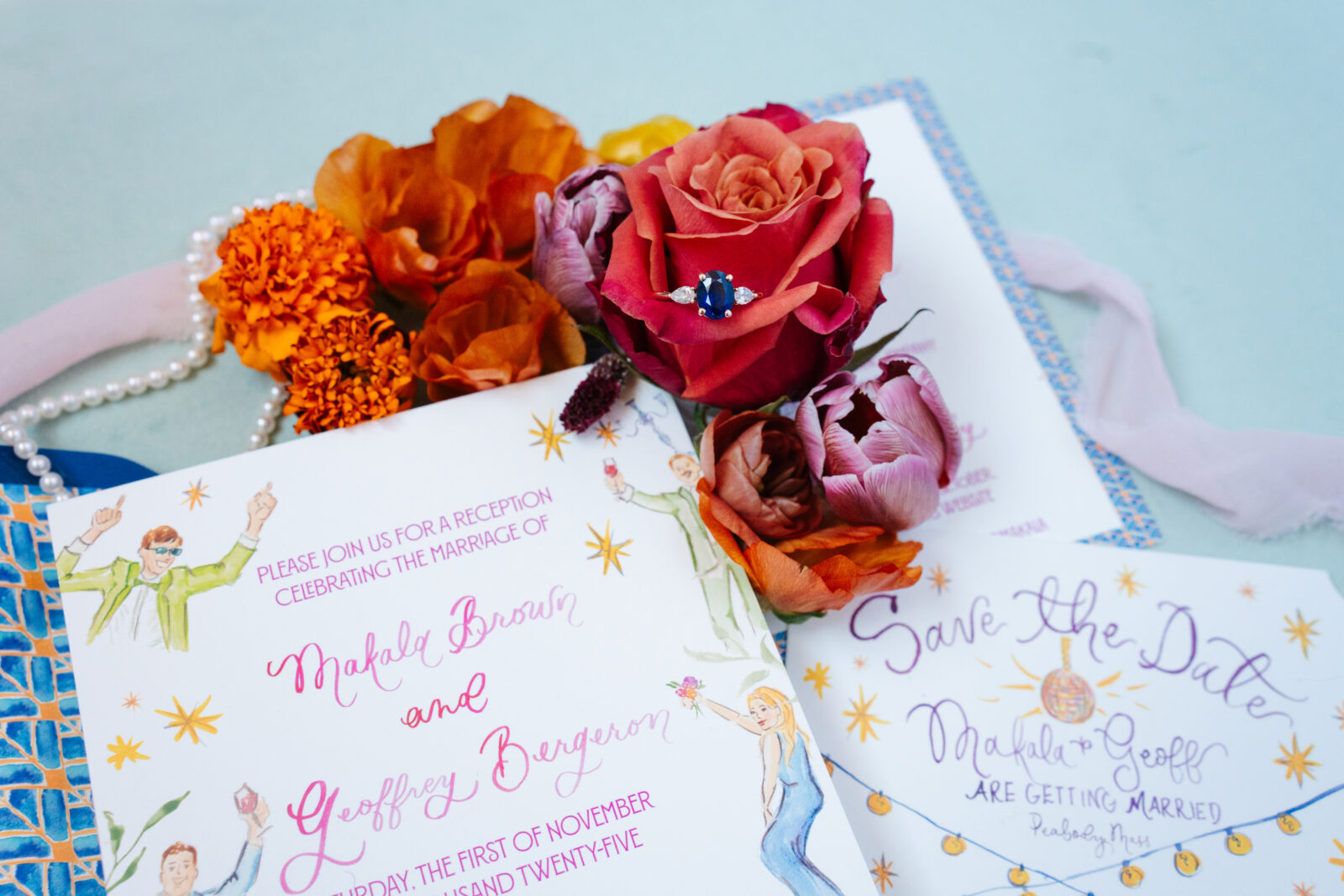 Modern romantic decor inside Olio wedding venue