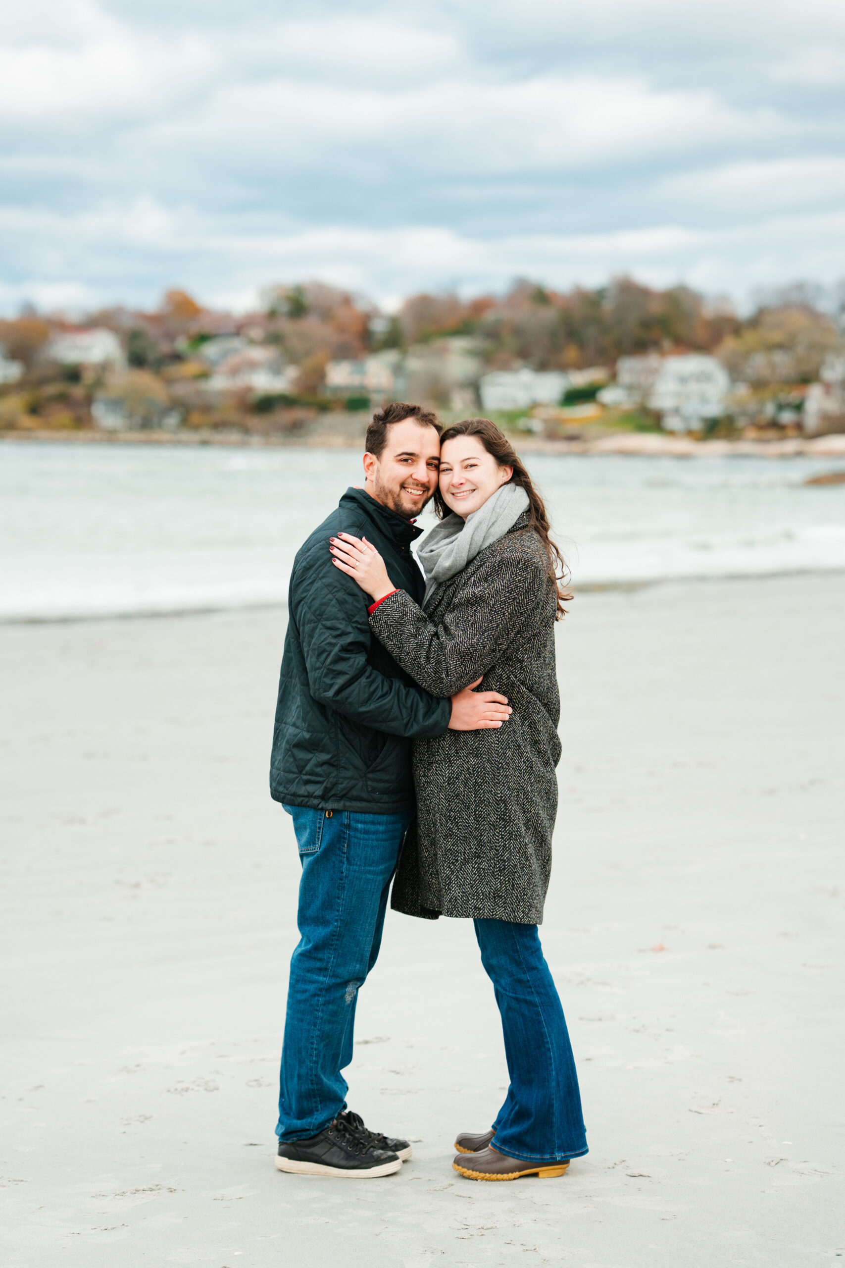 couple getting photos taken for their engagement